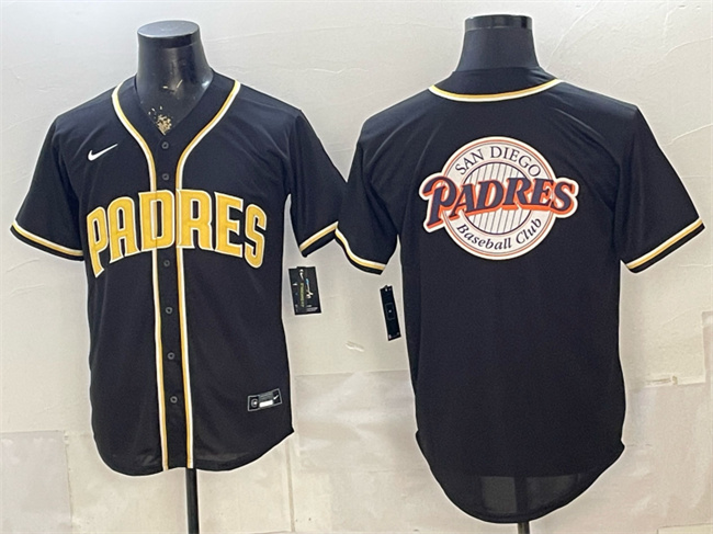 Men's San Diego Padres Team Big Logo 2026 Fashion Replica Black Out Stitched Baseball Jersey